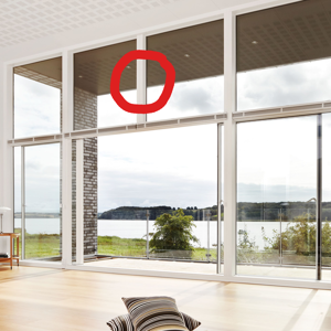 Mullion above the opening not recommended